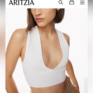 Aritizia babaton sculpt low v neck cropped tank size medium.